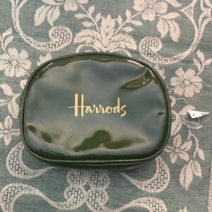 Harrods Dark Green Glossy Pouch